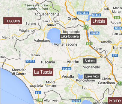 A map of La Tuscia