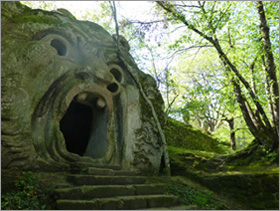One of Bomarzo's monster sculptures