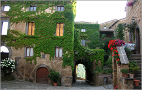 A view of one of the old buildings in Bagnoregio